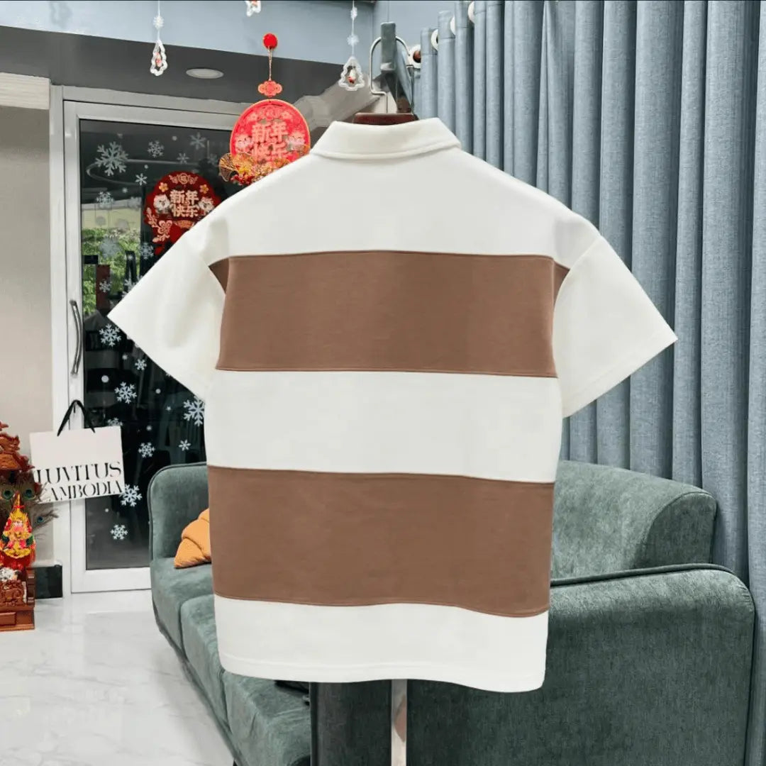 Striped Colored Fit Polo Prime Style T-Shirt