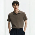 Men's Dark Mole Slim Fit Waffle-Knit Polo Shirt