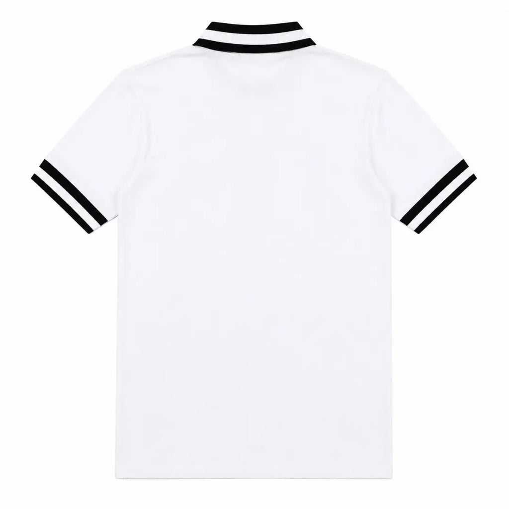 Elegant White Polo T-Shirt with Black Tipping