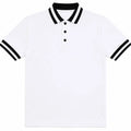 Elegant White Polo T-Shirt with Black Tipping