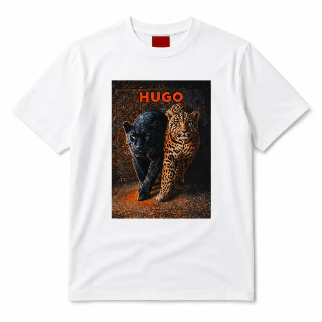 HUGO Style Panther & Leopard Printed T-Shirt