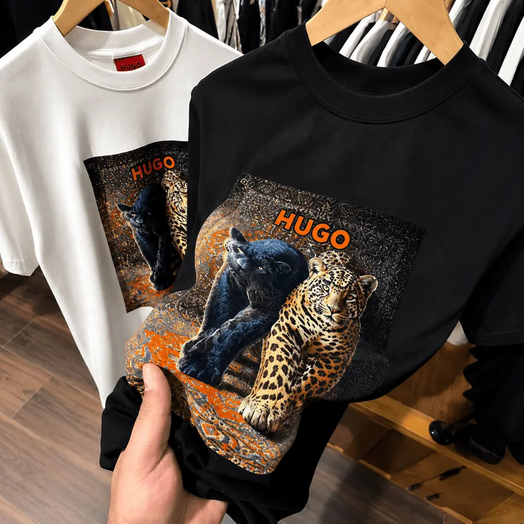 HUGO Style Panther & Leopard Printed T-Shirt