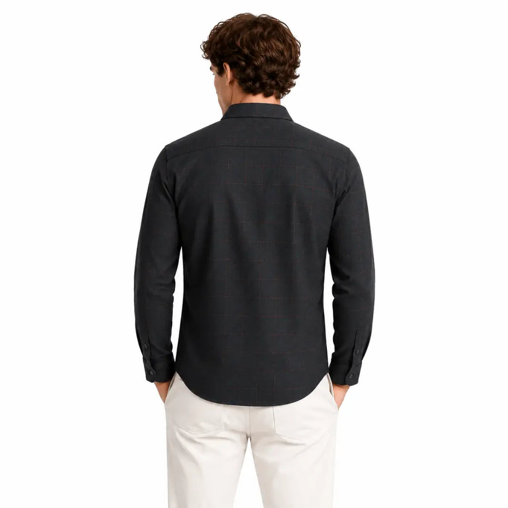 RARE RABBIT Checkered Casual Grey Shirt