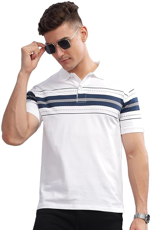 ADRO Men's Polo Collar All Over Printed Half Sleeve T-Shirt 2