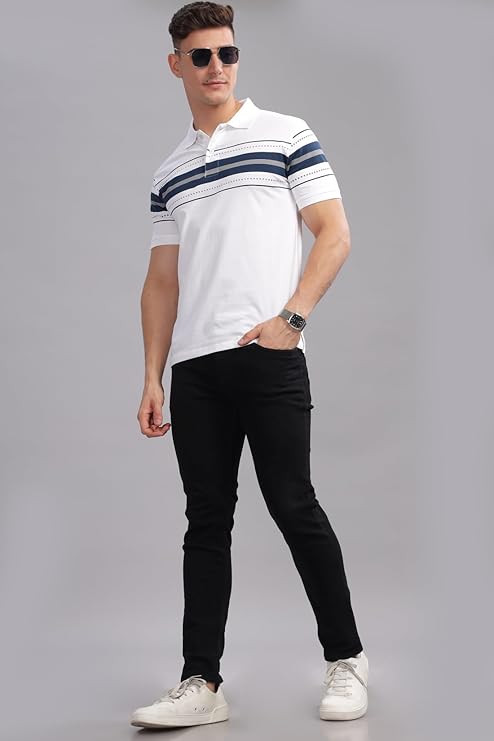 ADRO Men's Polo Collar All Over Printed Half Sleeve T-Shirt 2
