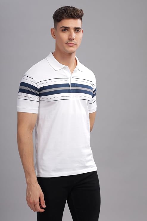 ADRO Men's Polo Collar All Over Printed Half Sleeve T-Shirt 2