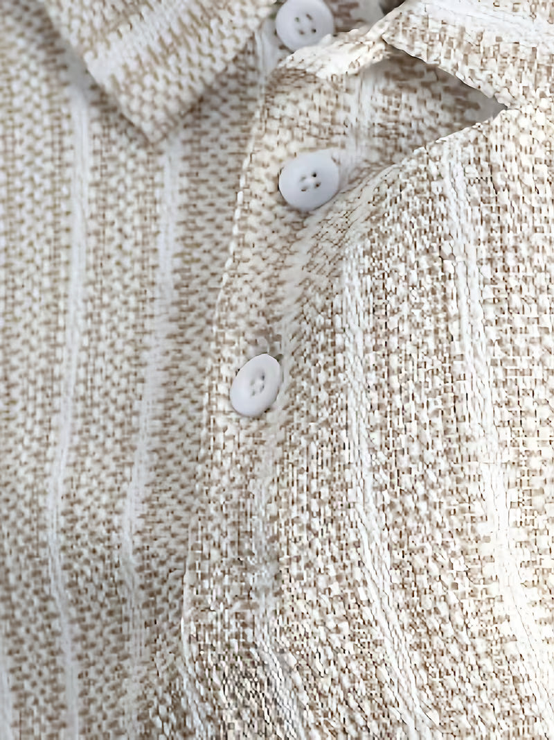 Short Sleeve Striped Casual Polo Shirt