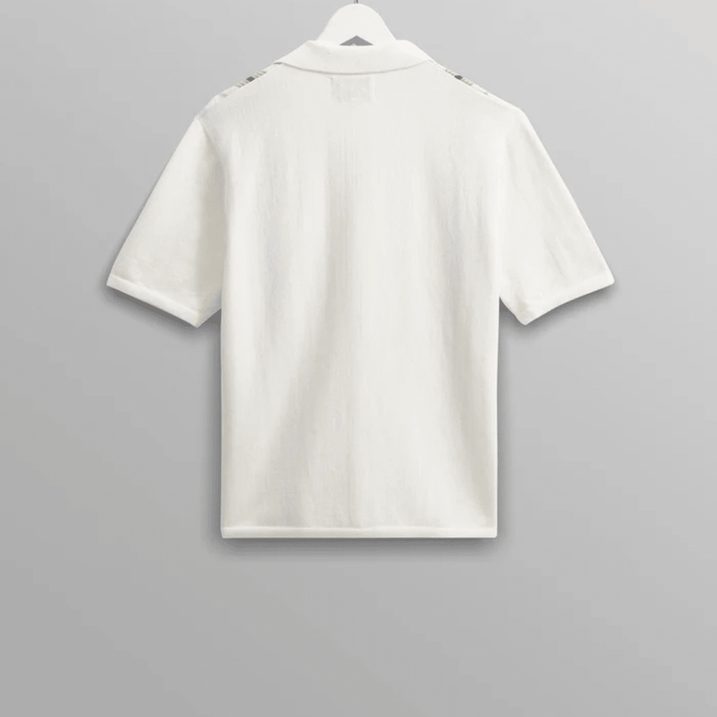 Ecru And Multicolour Striped Cotton Polo Shirt
