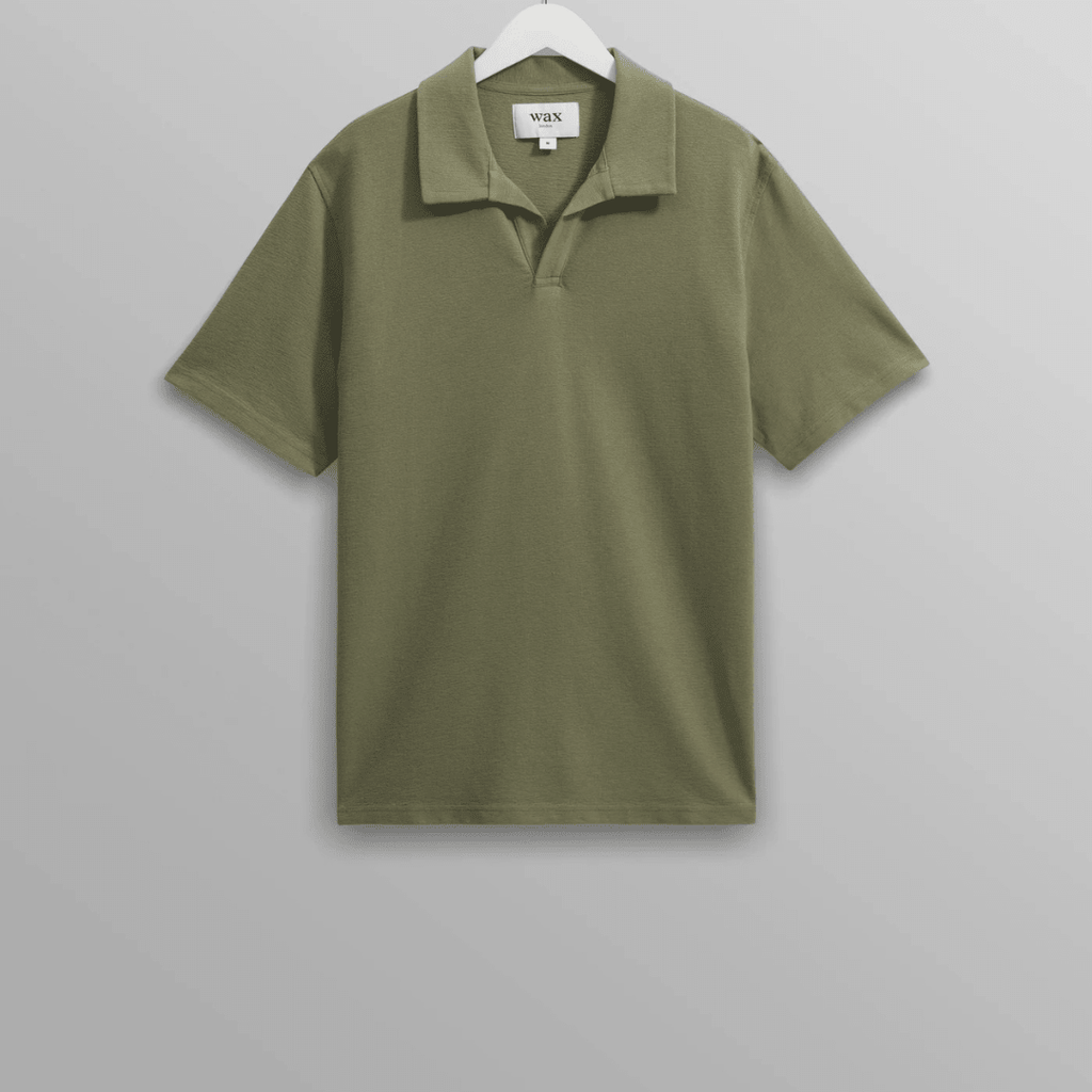 Green Textured Organic Cotton Polo Shirt