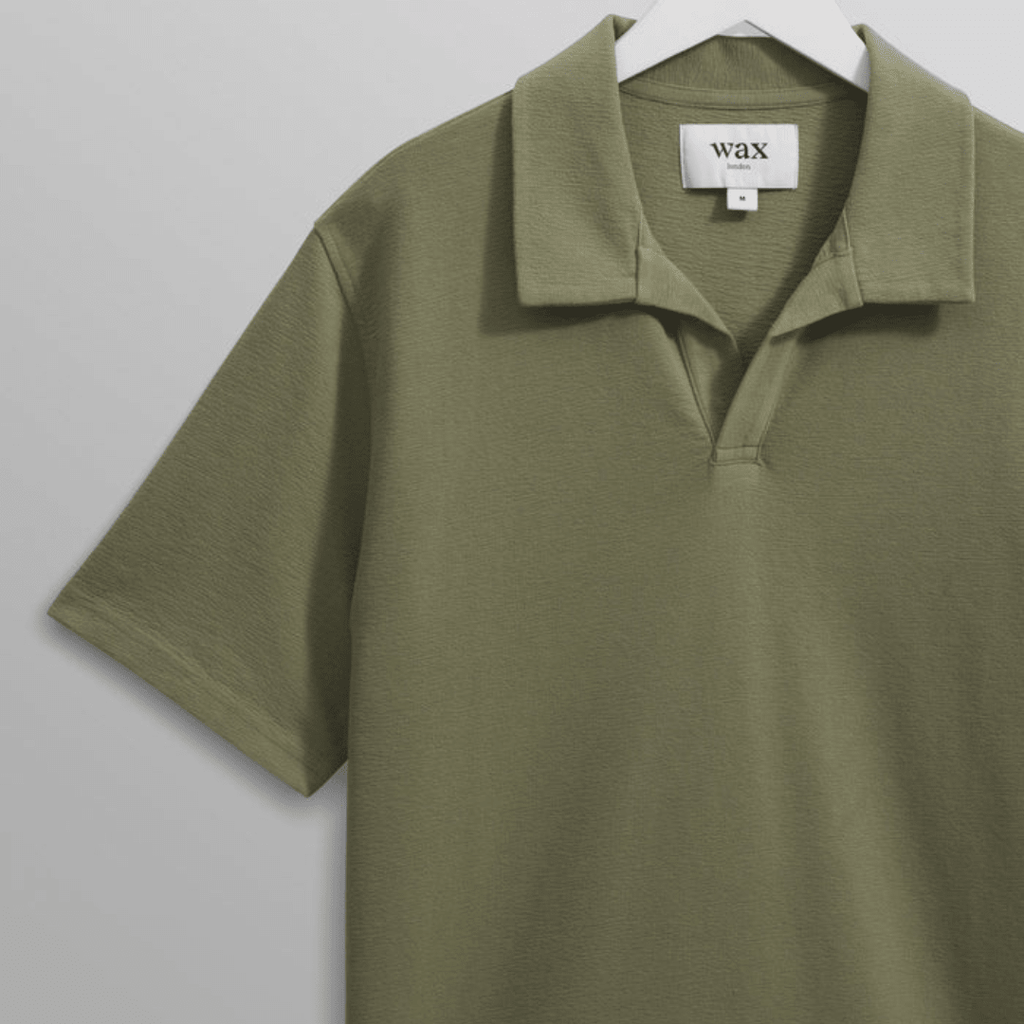 Green Textured Organic Cotton Polo Shirt