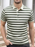 Knitted Men's Striped Polo Shirt