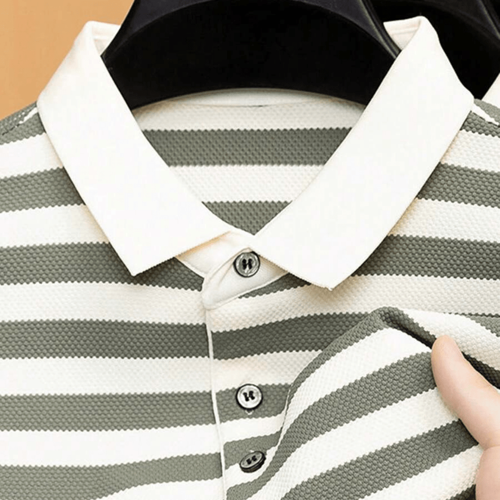 Knitted Men's Striped Polo Shirt