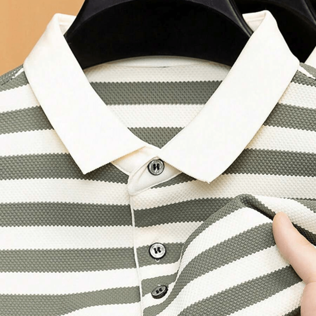 Knitted Men's Striped Polo Shirt