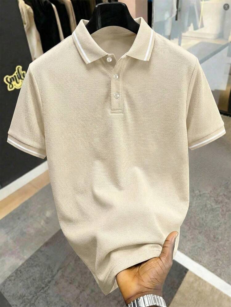 Manfinity Homme Men Contrast Trim Polo Shirt