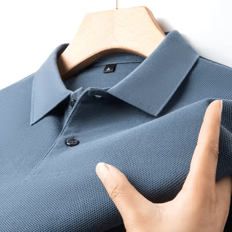 Men's 100% Cotton Polo Shirt - Summer Casual Breathable