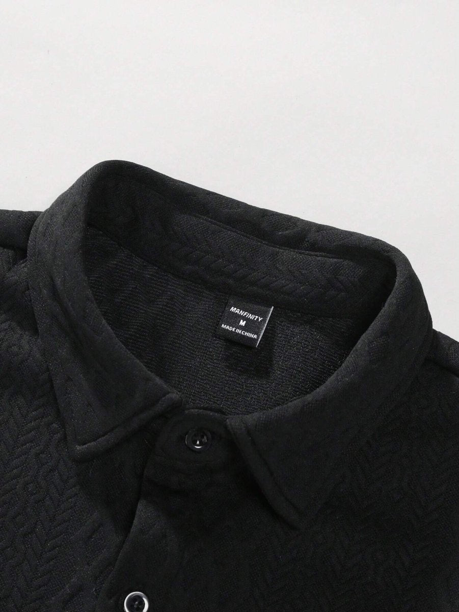 Men's Summer Casual Short Sleeve Shirt With Texture