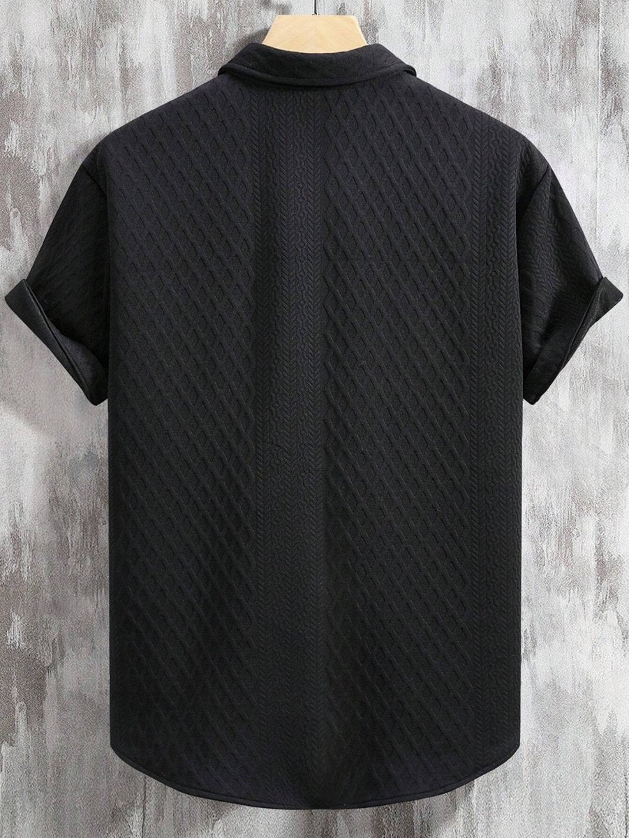 Men's Summer Casual Short Sleeve Shirt With Texture