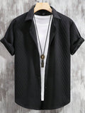 Men's Summer Casual Short Sleeve Shirt With Texture