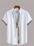 Men's Summer Holiday Geometric Printed Short Sleeve Casual Shirt