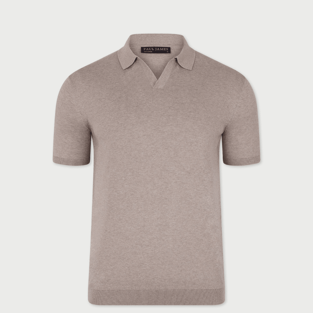 Mens Ultra Fine Cotton Buttonless Polo Shirt