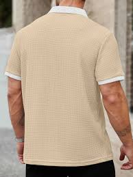 Men's Waffle Knit Polo T-Shirt