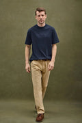 Navy blue loose-fit t-shirt with Polo Club embroidery