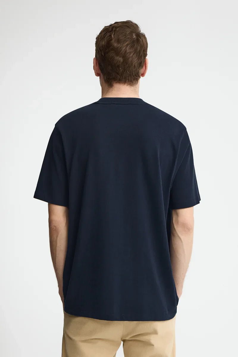 Navy blue loose-fit t-shirt with Polo Club embroidery