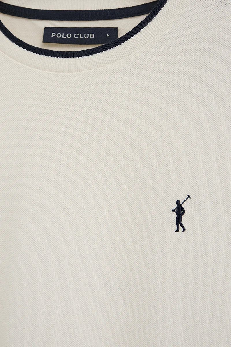 Navy blue pique fabric t-shirt