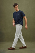 Navy blue pique fabric t-shirt