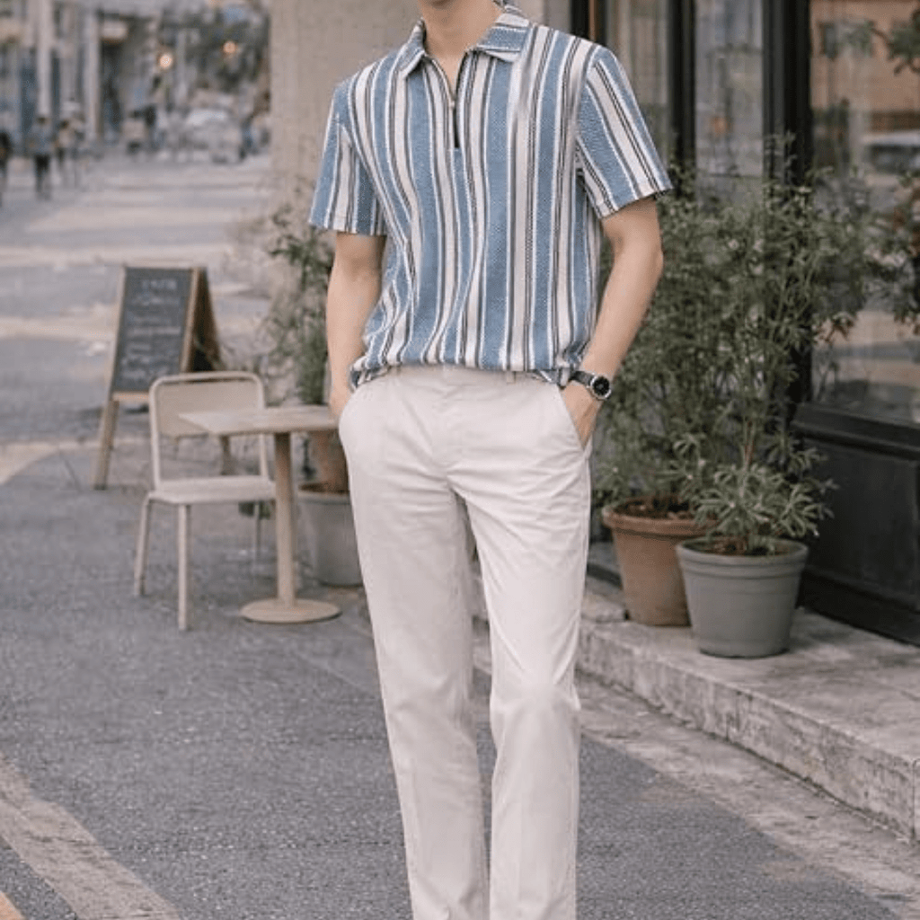 Polo T-Shirt with Zip Collar