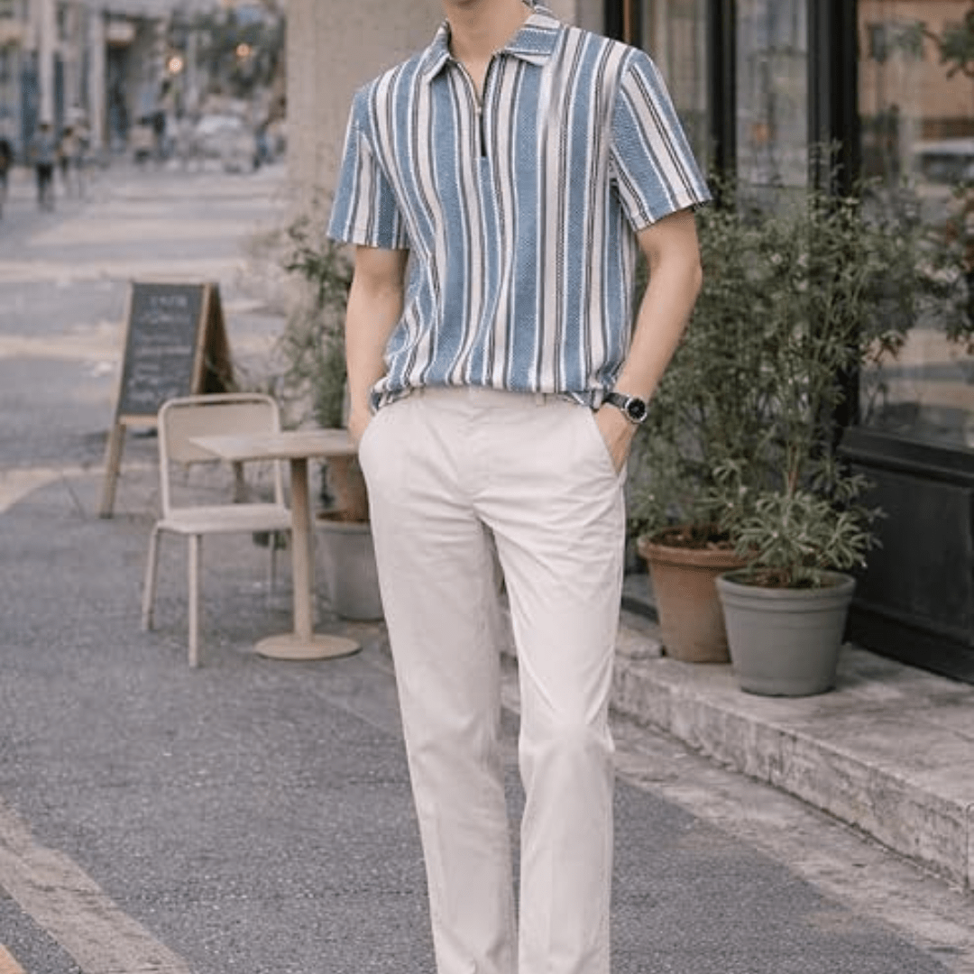 Polo T-Shirt with Zip Collar
