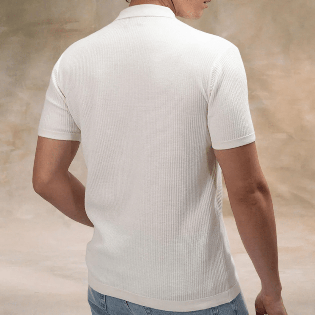Snowpeak Half White Half Sleeve Polo T-Shirt