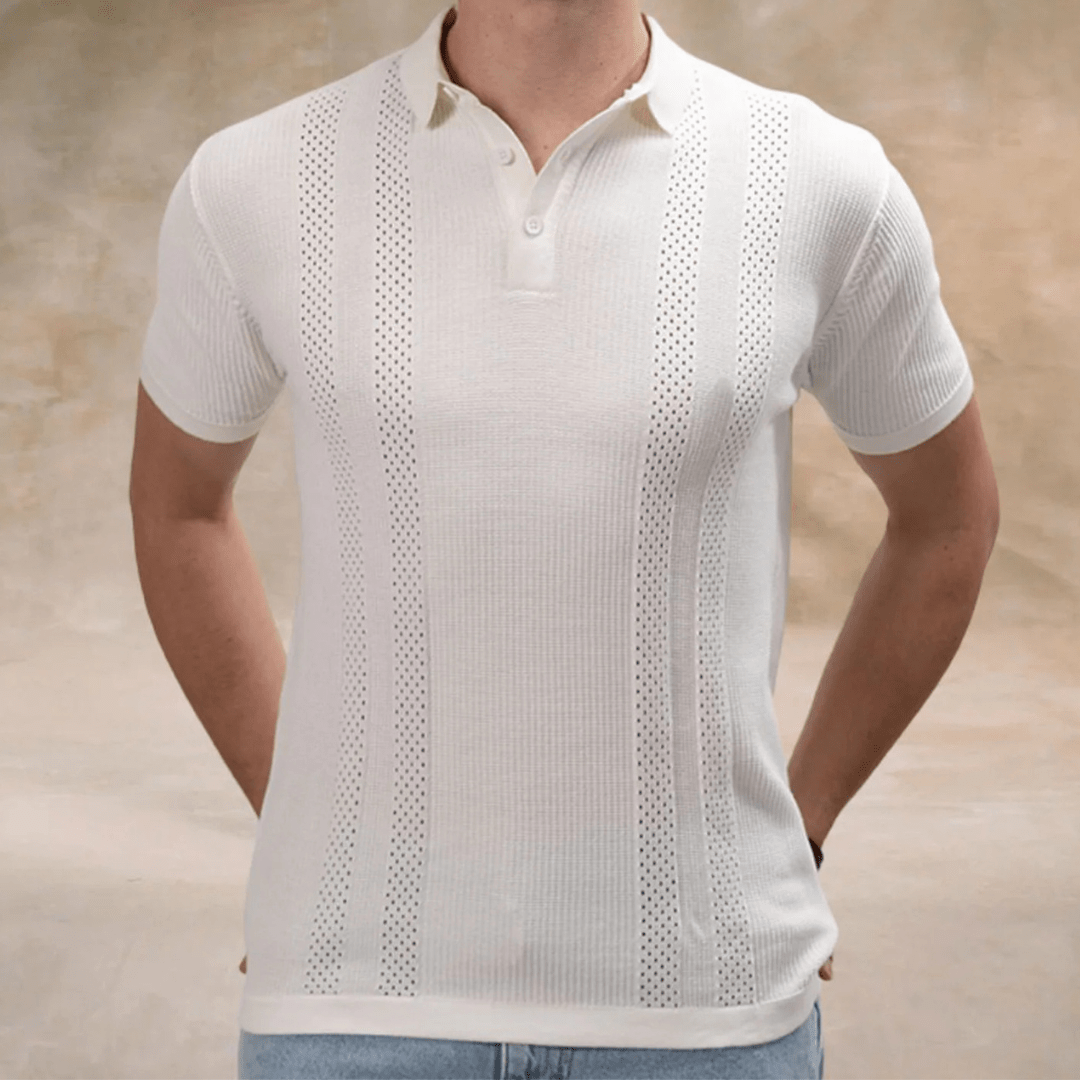 Snowpeak Half White Half Sleeve Polo T-Shirt